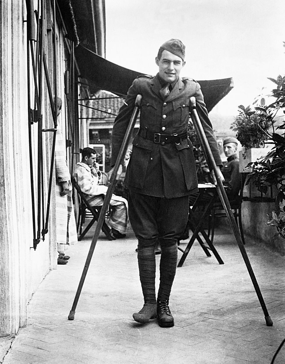 Ernest Hemingway in his soldiers uniform